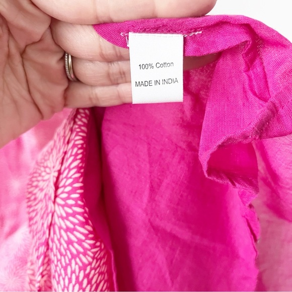 Banjanan Orion Ruffle Floral Cotton Midi Dress in Petal Power Fuchsia - Picture 7 of 10